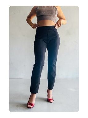 ★ Max Studio NWT Elevated Basic Fashion Forward Pants/Leggings Striped Black S ★